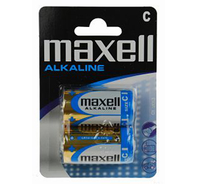 MAXELL ALKALNE BATERIJE 2 x LR14 (C) 1,5 V, poluamerikanka, blister