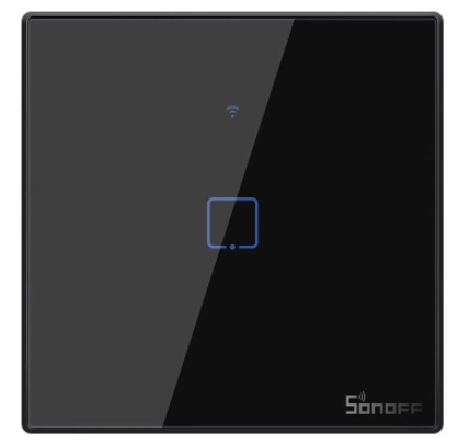 SONOFF T3EU1C-TX, SMART WI-FI APP i RF REMOTE SKLOPKA ZA SVJETLO, CRNA, 1 GRUPA TROŠILA
