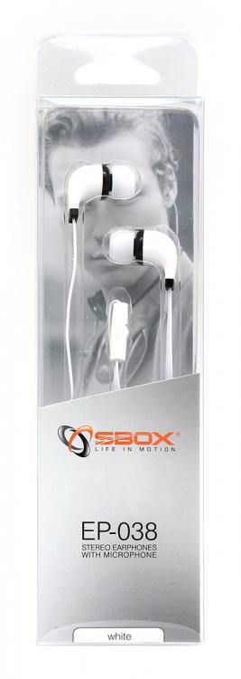 SLUŠALICE SBOX EP-038 BIJELE