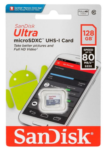 SANDISK ULTRA microSDXC 128GB 80MB/s