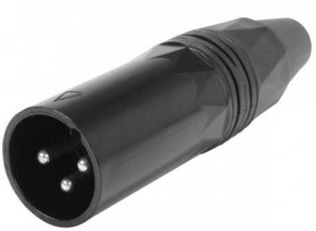3 WAY MALE XLR CONNECTOR 8MM BLACK
