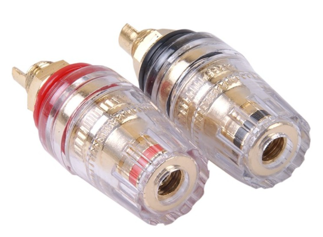 BUKSNA, TERMINAL KONEKTOR ZA ZVUČNIKE, BANANA UTIČNICA  GOLD PLATED BINDING POSTS 6MM (PAR)