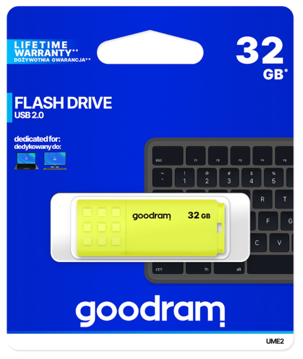 GOODRAM UME2-0320Y0R11 32GB USB2.0 YELLOW
