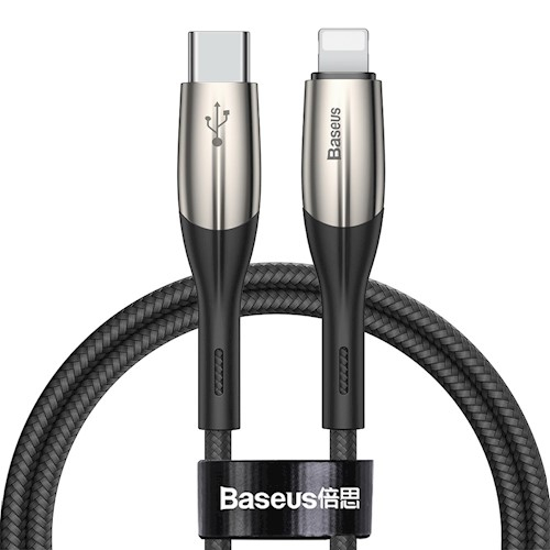 BASEUS CABLE HORIZONTAL (TYPE-C TO 8-PIN | 1 M) BLACK