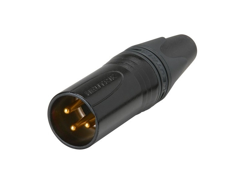 NEUTRIK NC3MXX-B XLR Gold Plated 3 Way Male XLR Connector O8mm (Unit)