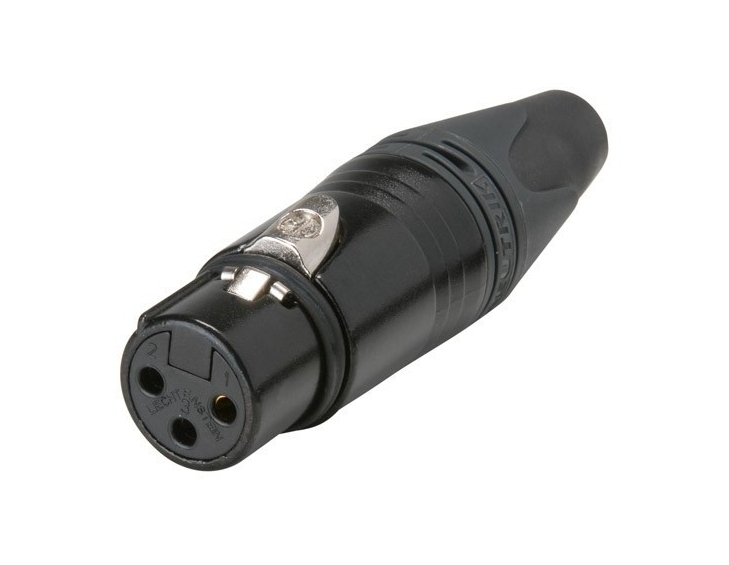 NEUTRIK NC3FXX-B Gold Plated 3 Way Female XLR Connector O8mm (Unit)