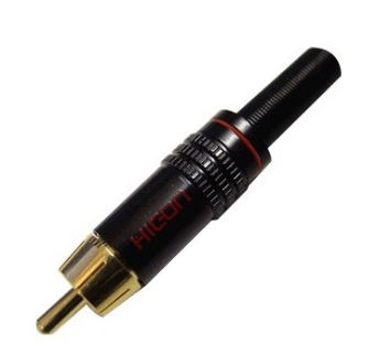 HICON CM06-RED RCA GOLD PLATED O8.4MM