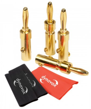 DYNAVOX POZLAĆENI BANANA UTIKAČ O4 MM (KOMPLET X4)