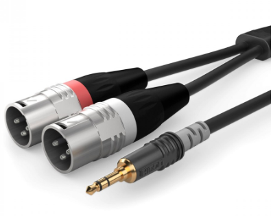 3.5mm TO XLR CABLES, SOMMERCABLE HBA-3SM2 2x 3 Poles Male XLR to Male Jack 3.5mm 1.5m