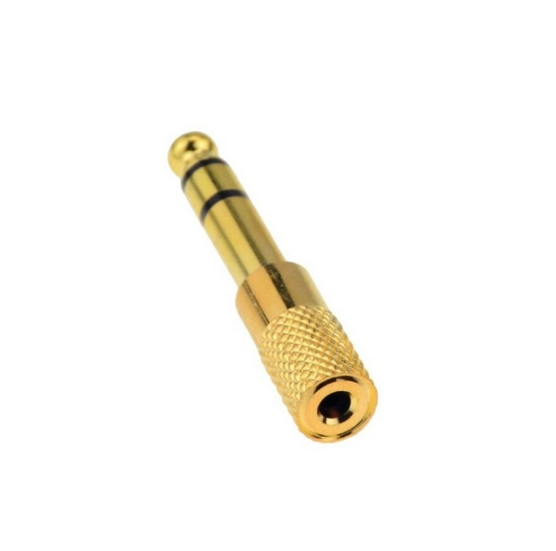 3.5MM FEMALE TO 6.35MM MALE GOLD PLATED STEREO JACK ADAPTER