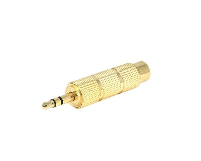 3.5MM MALE TO 6.35MM FEMALE GOLD-PLATED JACK ADAPTER