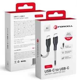 [ACCPT2710] FORCELL CARBON KABEL TYPE C TOTYP C 3.0 QC POWER DELIVERY PD60W CB-02C BLACK 1 METAR
