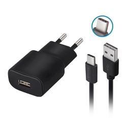 [ACCTFO2171] FOREVER TC-01 PUNJAČ 1x USB 2A CRNI + USB-C KABEL