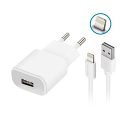 [ACCTFO2172] FOREVER TC-01 PUNJAČ 1x USB 2A BIJELI + LIGHTNING KABEL