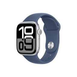 [SWT1042] APPLE WATCH SERIES 10 GPS 42MM SILVER ALUMINIUM CASE WITH SPORT BAND S/M DENIM