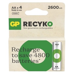 [BATGP122] 4 X GP ReCyko PUNJIVE BATERIJE AA / R6 Ni-MH 2600mAh