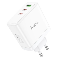 [ACCPT2983] HOCO ZIDNI PUNJAČ 2 x TIP C + USB A QC PD 65W GaN N30 BIJELI