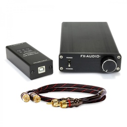 [AUD770] FX-AUDIO FX1002A 2x125W POJAČALO 4Ohm &amp; FX-AUDIO FX01 USB DAC &amp; DYNAVOX RCA KABEL SET
