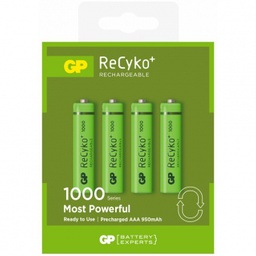 [BATGP108] GP PUNJIVE BATERIJE RECYKO+ 1000 4XR03 950mAh NI-MH