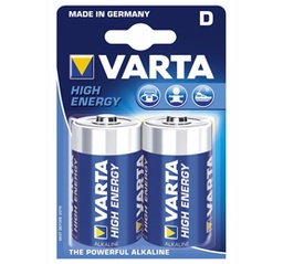 [BATVAR102] VARTA High Energy alkalna baterija, LR20 1,5 V, amerikanka, blister 2 kom