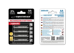 [ESPBAT109] ESPERANZA PUNJIVE BATERIJE Ni-Mh EZA106  4 x HR6 2600 mAh