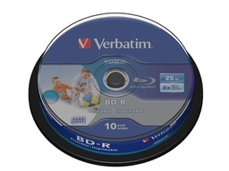 [MEM239] VERBATIM BD-R 6x 25GB 10PCS CB DATALIFE PRINTABLE