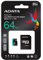 [MEM600] ADATA MEMORY CARD microSD PREMIER PRO 64GB + ADAPTER