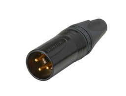 [AUD1319] NEUTRIK NC3MXX-B XLR Gold Plated 3 Way Male XLR Connector O8mm (Unit)