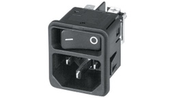 [AUD1422] SCHURTER SOCKET PLUG WITH ON-OFF TOGGLE SWITCH AND FUSE 250V 12A BLACK