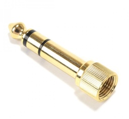 [AUD1587] MALE JACK 6.35 TO FEMALE JACK 3.5MM ADAPTER GOLD PLATED STEREO TO SCREW